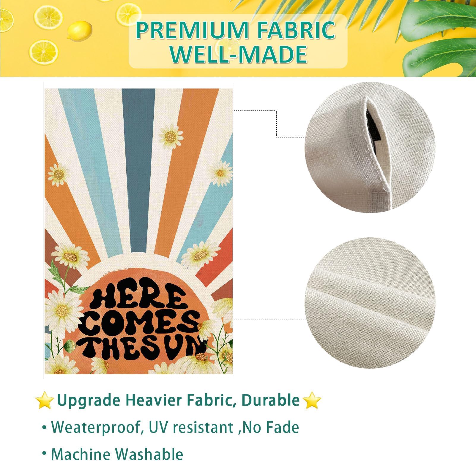 Baccessor Close-up reveals premium printing on two-layer burlap.