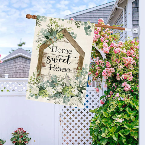 Baccessor double-sided burlap flag ensures the design reads from both directions.