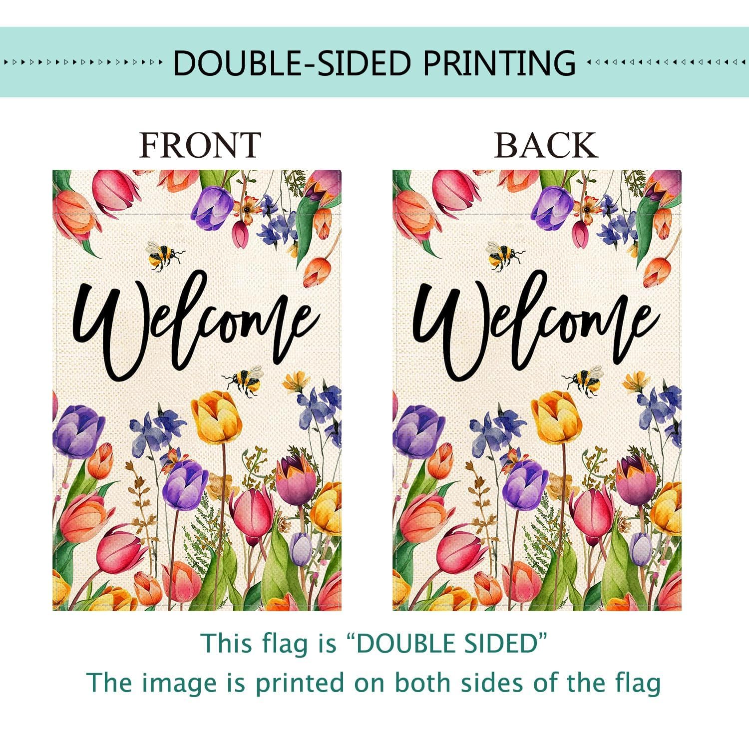 Baccessor double-sided-print-flag offers visibility from multiple angles.