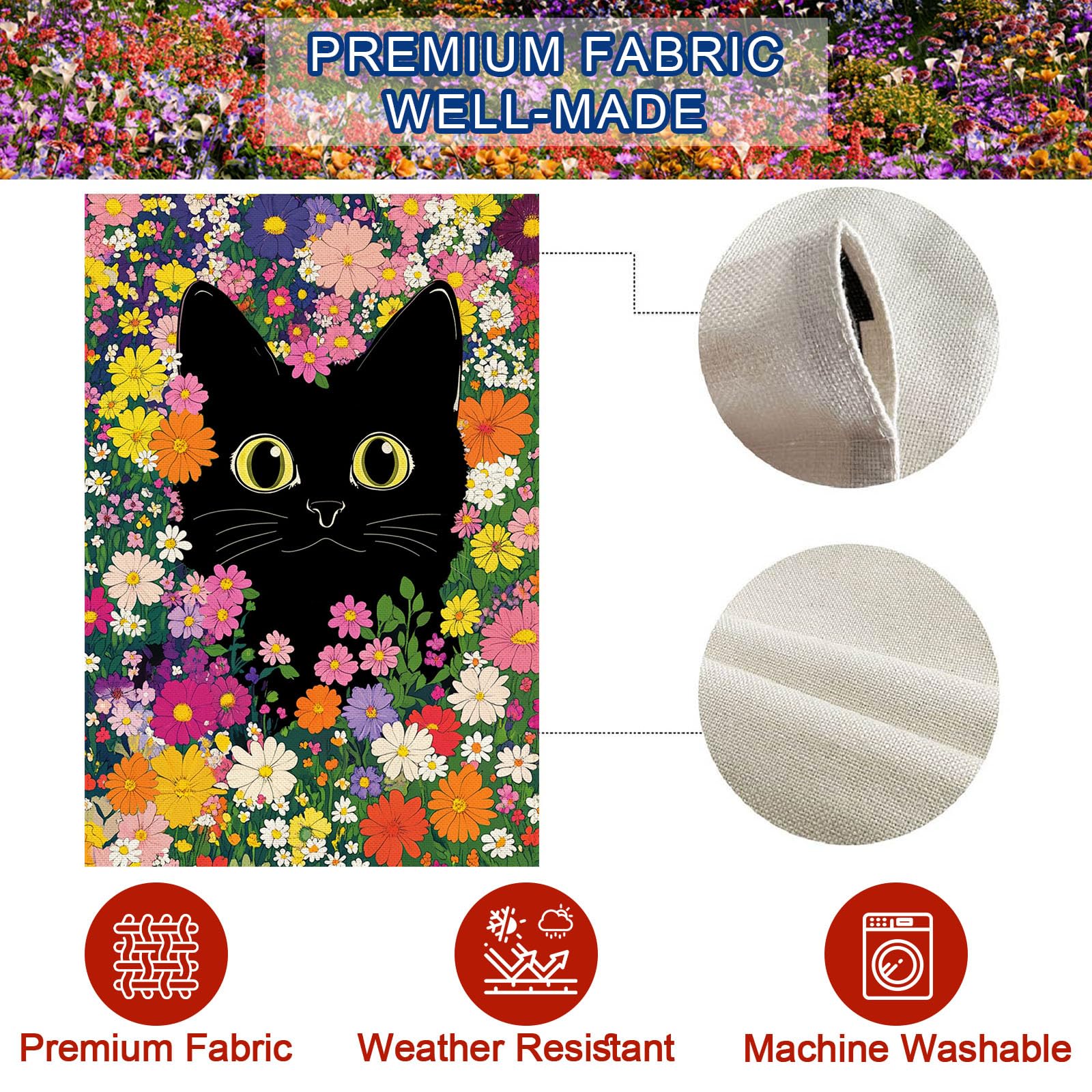 Baccessor durable heavy burlap flag designed for outdoor use and seasonal display.