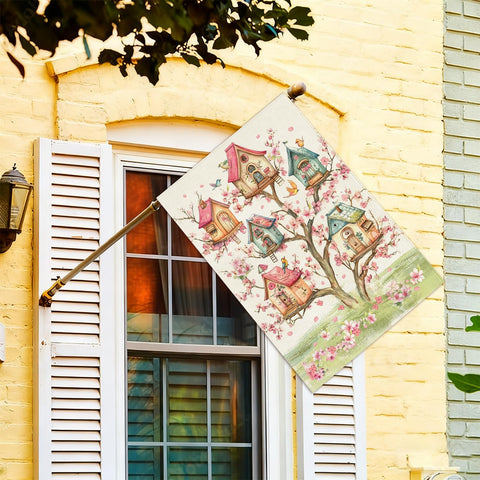 Baccessor durable stitching floral flag for long-lasting decor