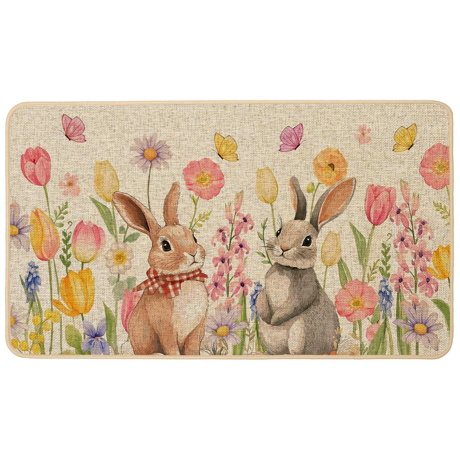 Baccessor Easter Bunny Door Mat welcomes guests with a cute bunny design at your entryway.