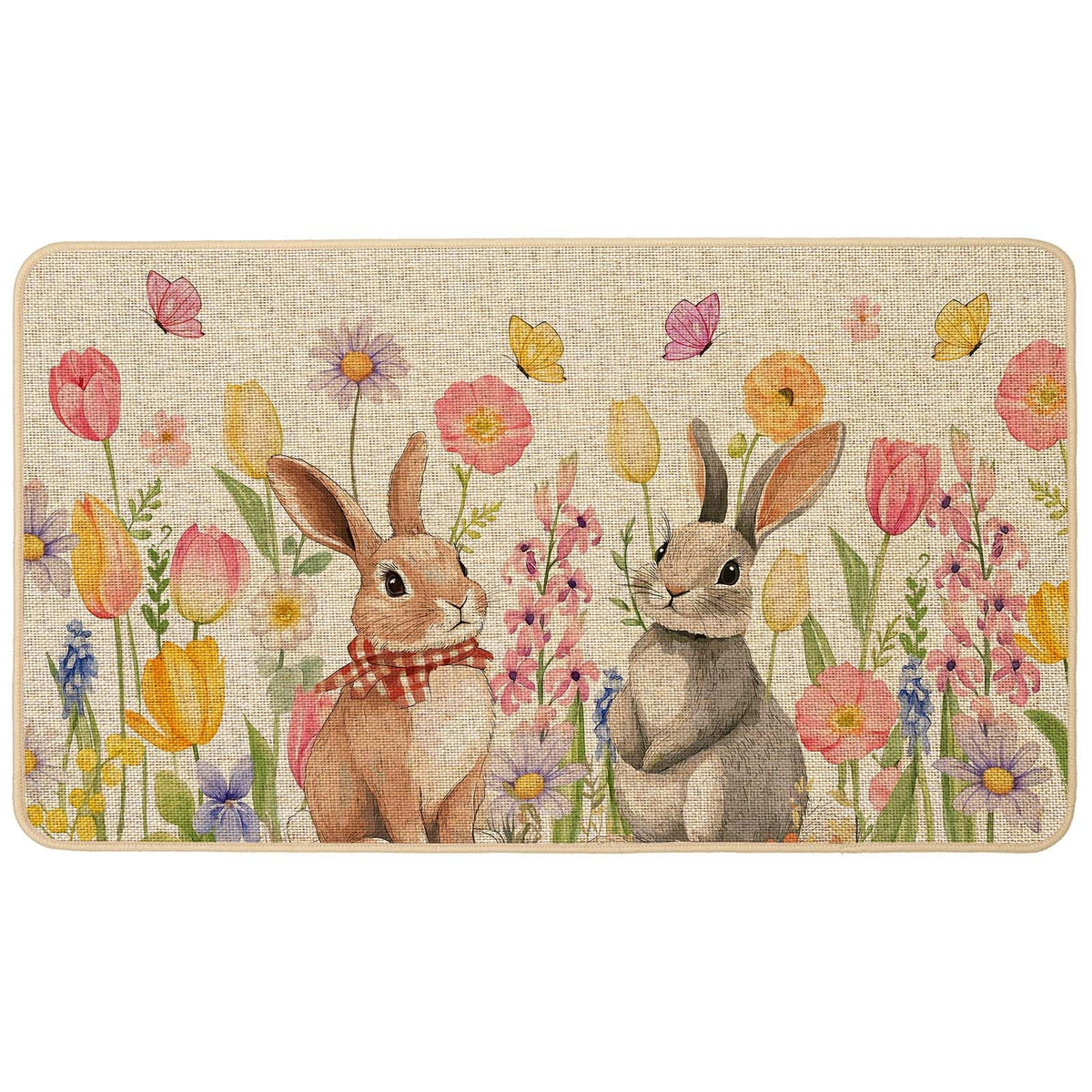 Baccessor Easter Bunny Door Mat welcomes guests with a cute bunny design at your entryway.