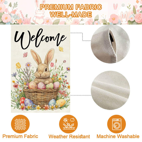 Baccessor Easter Bunny Garden Flag front yard decor enhances curb appeal.