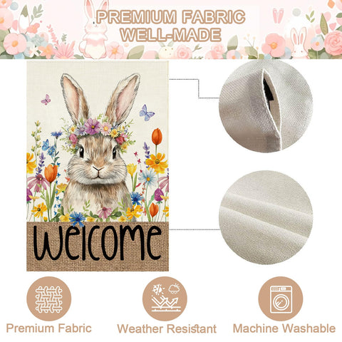 Baccessor Easter Bunny House Flag 28x40 weatherproof fabric withstands elements