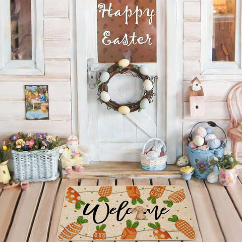 Baccessor Easter carrot bunny door mat brings farmhouse charm to entryways
