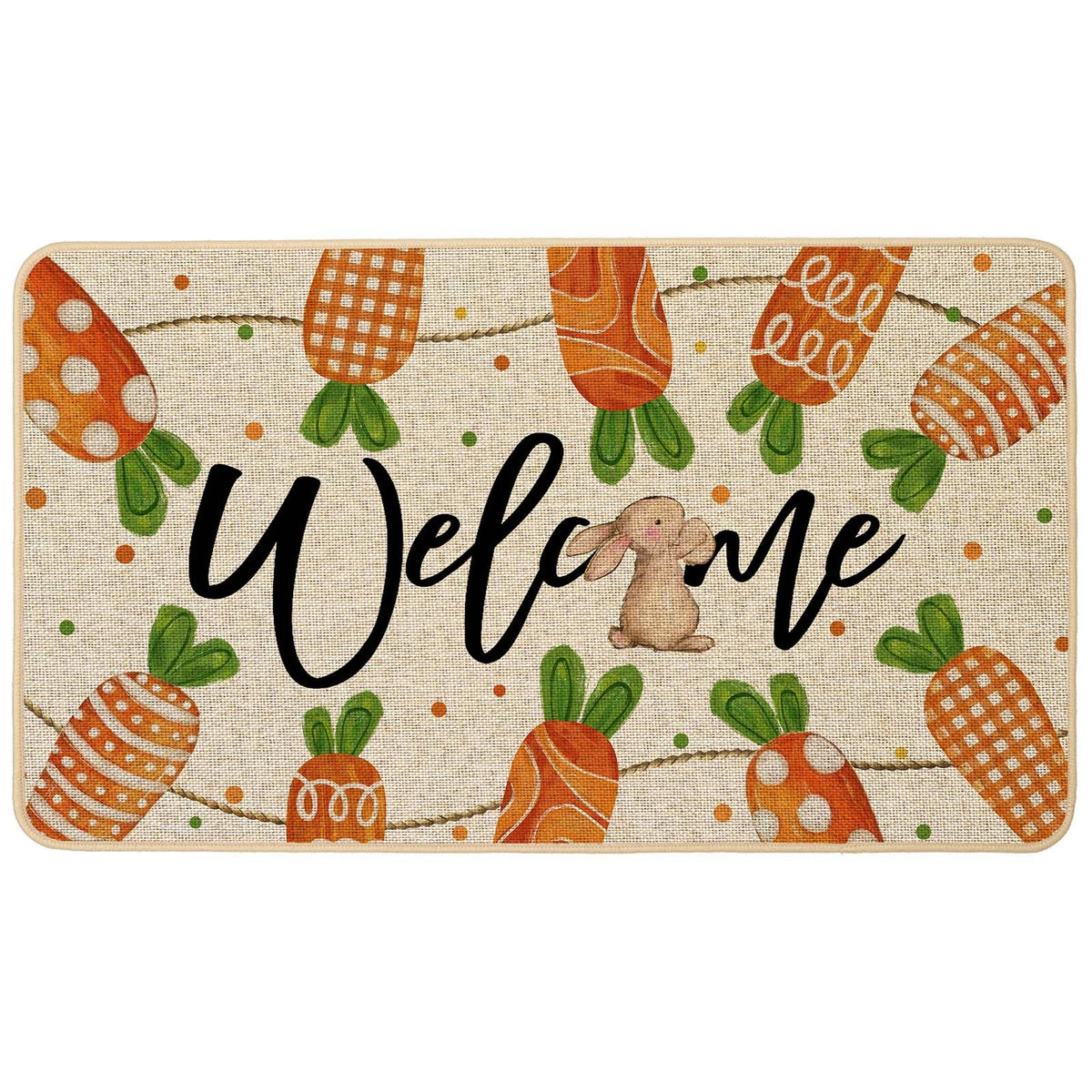 Baccessor Easter carrot bunny door mat front view adds seasonal welcome
