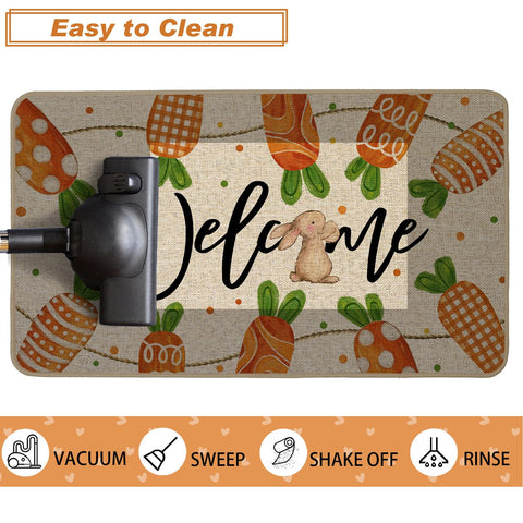 Baccessor Easter carrot bunny door mat weather-resistant and easy to clean