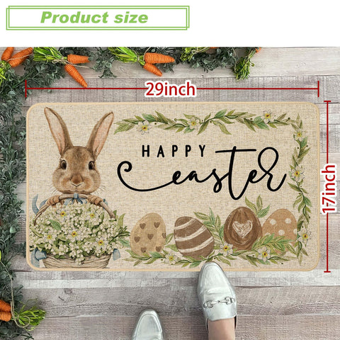 Baccessor Easter door mat with non-slip backing stays in place