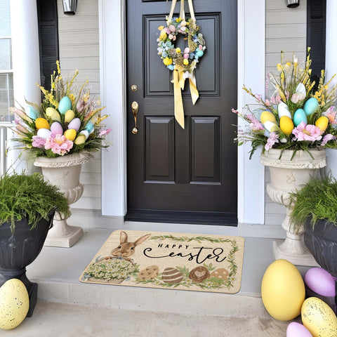 Baccessor Easter doormat 17x29 with bunny and eggs for festive entry