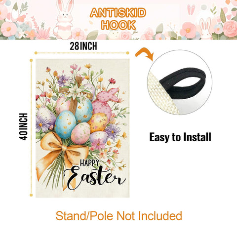 Baccessor Easter eggs and bunny motif decor for outdoors.
