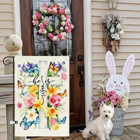Baccessor Easter flag 28x40 size ideal for porch display.