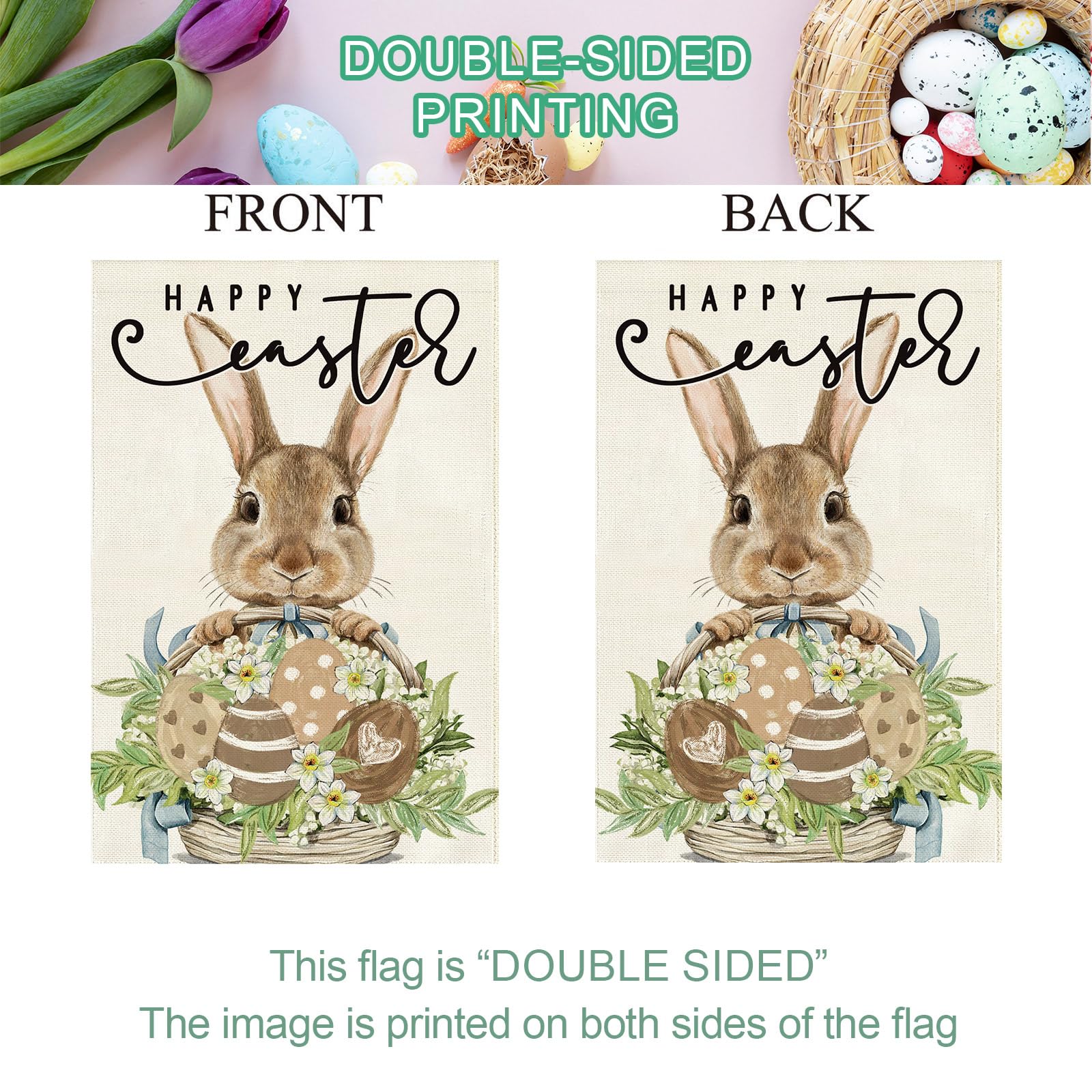 Double-sided print ensures the welcome message reads from either side.