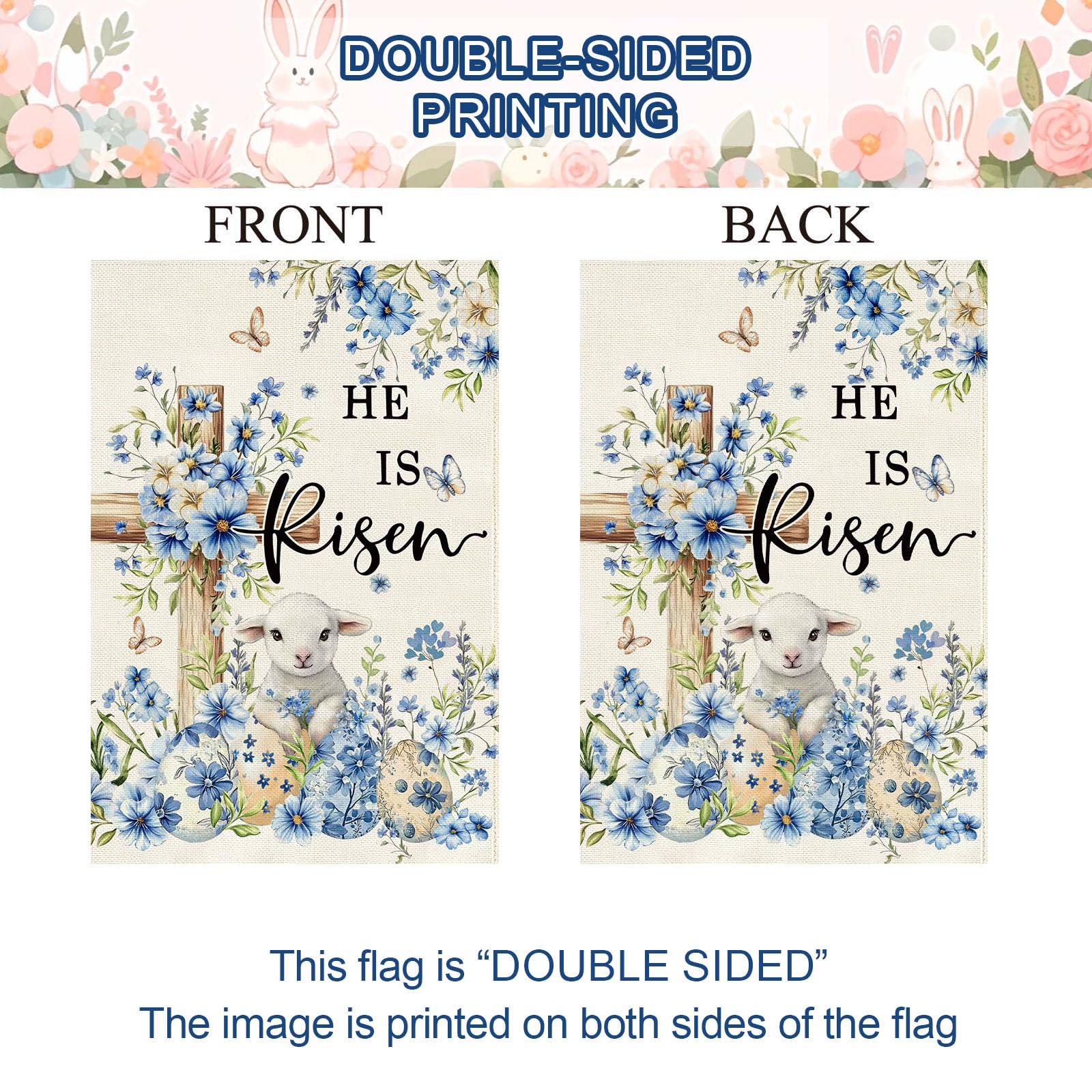 Baccessor Easter flag, easy installation on standard poles