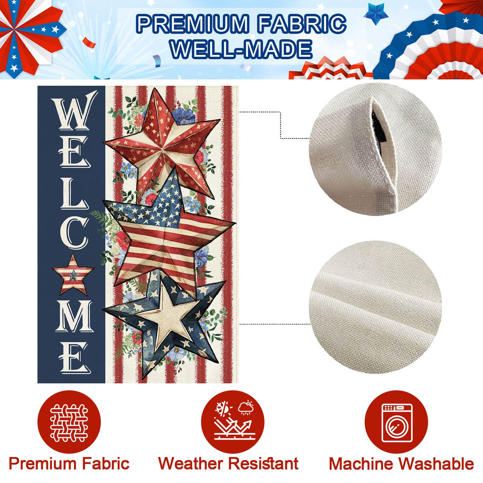 Baccessor easy-install sleeve flag, fits standard poles for quick setup.