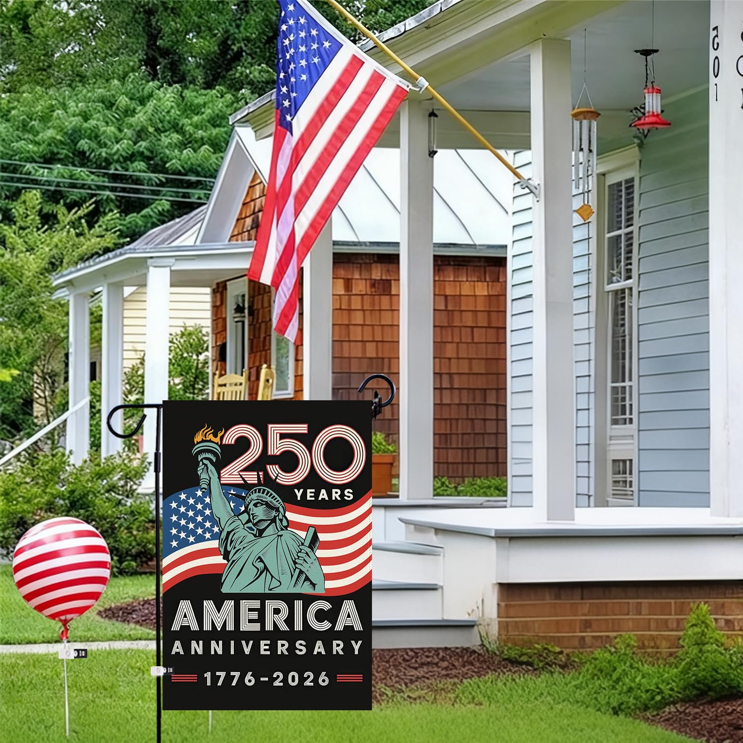 Baccessor easy-install top sleeve flag fits standard flagpoles for quick setup.