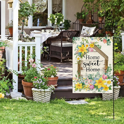 Baccessor eucalyptus floral design flag adds fresh garden charm
