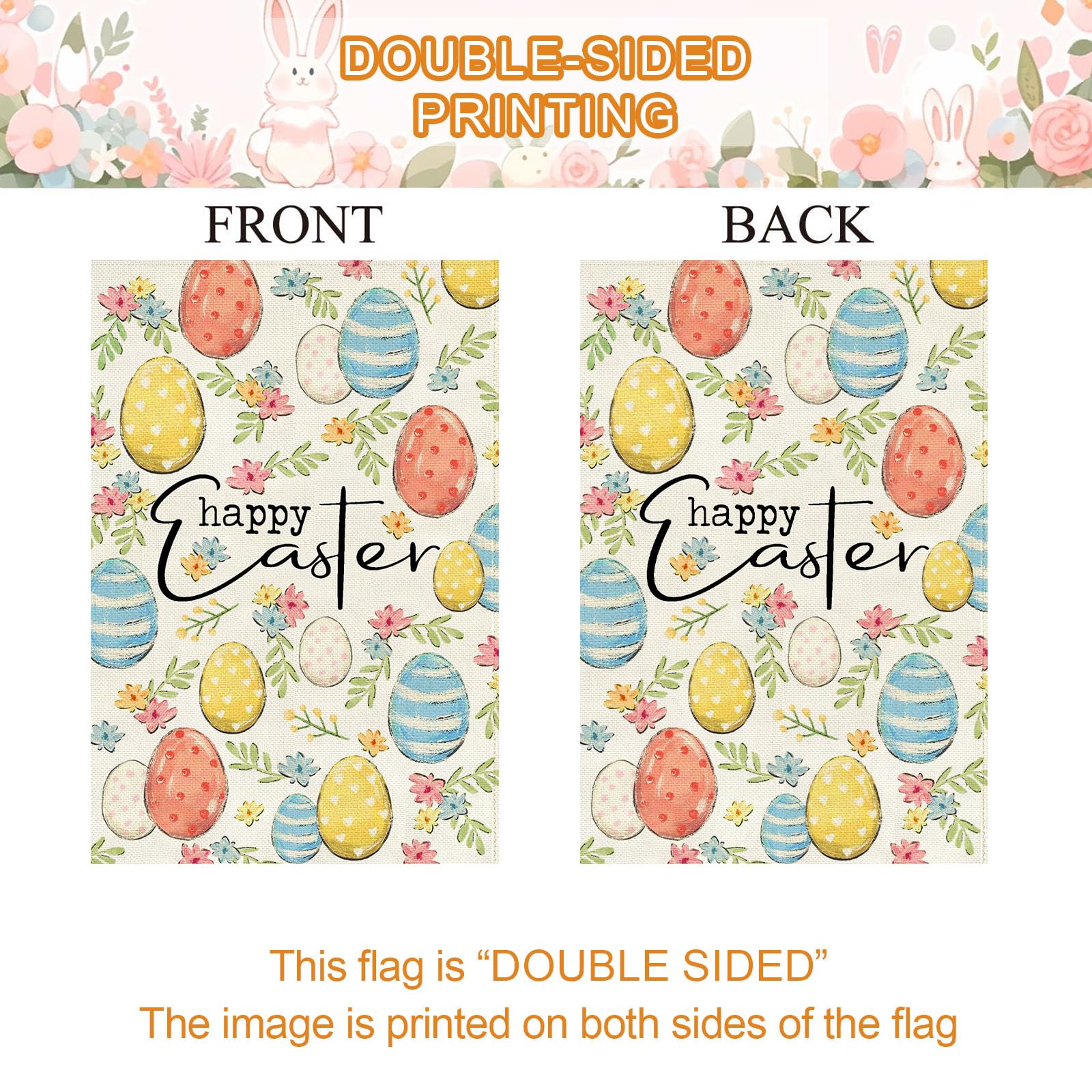 Baccessor Farmhouse-style Easter flag to welcome guests