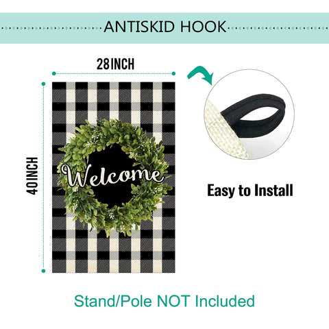 Baccessor Farmhouse-style welcome flag for outdoor decoration and seasonal charm