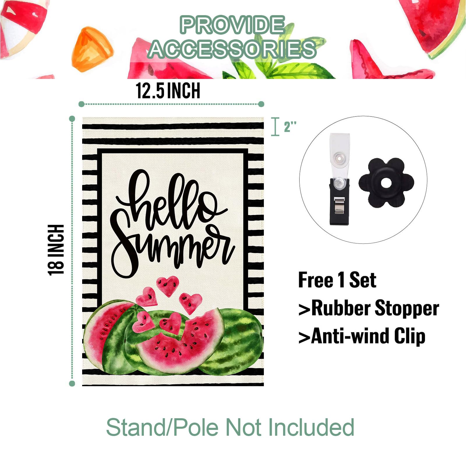 Baccessor Top sleeve helps flag fit standard poles for easy setup.