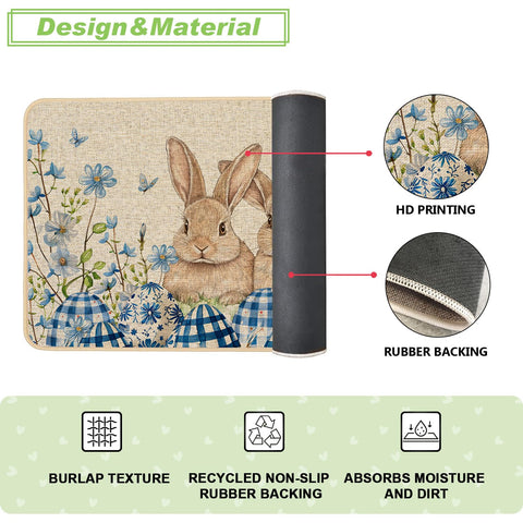 Baccessor floral bunny design mat adds seasonal charm to thresholds.