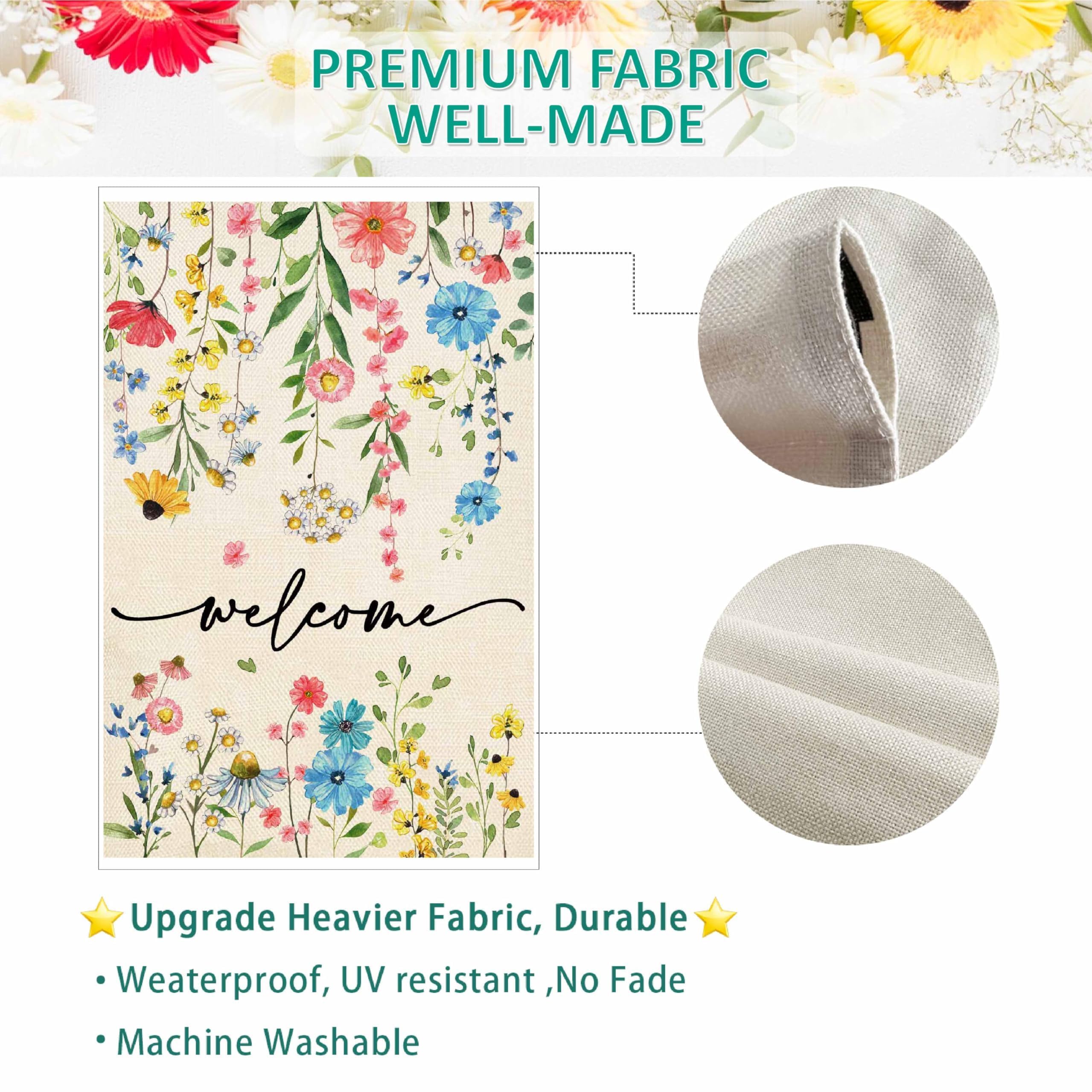 Baccessor floral flag sleeve top opening prepared for standard flag pole.
