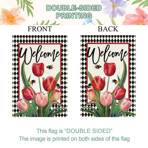 Baccessor floral tulip design detail emphasizes seasonal charm