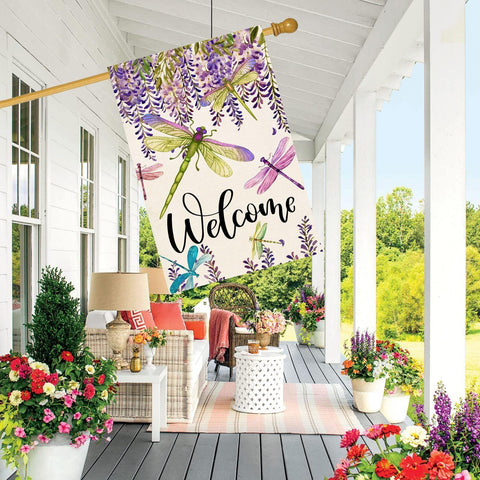 Baccessor floral yard flag displayed outdoors to enhance curb appeal