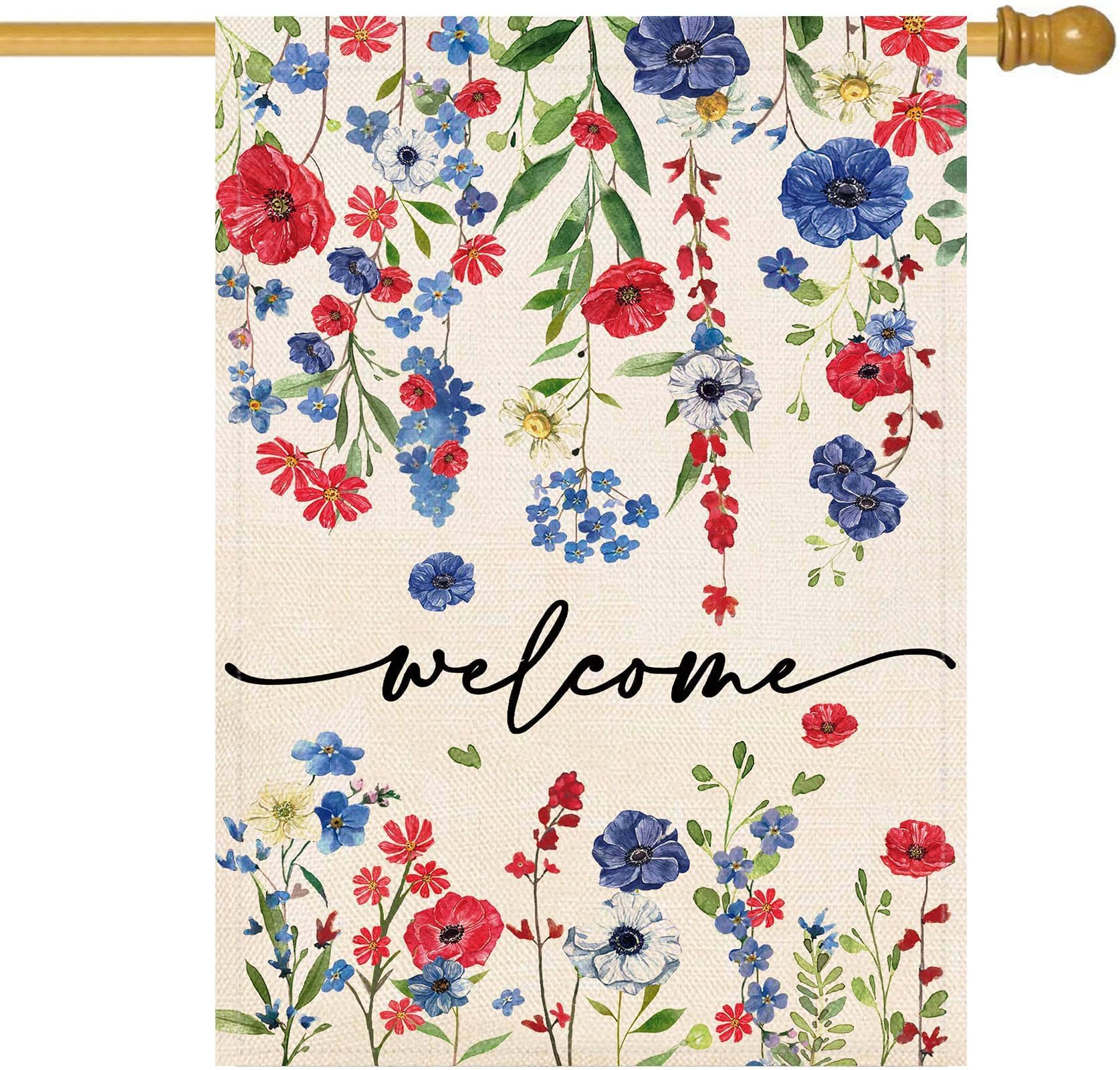 Baccessor Fourth of July flag, double-sided, ideal for visible outdoor patriotic decor.
