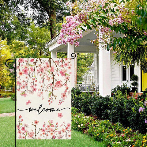 Baccessor garden flag with durable burlap texture resisting weather