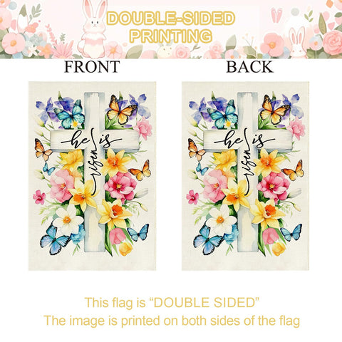 Baccessor Garden flag on porch or veranda for welcoming vibes.