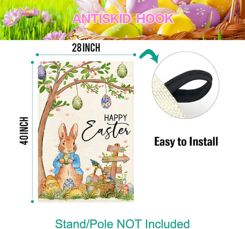 Baccessor Easter flag burlap texture adds rustic farmhouse charm