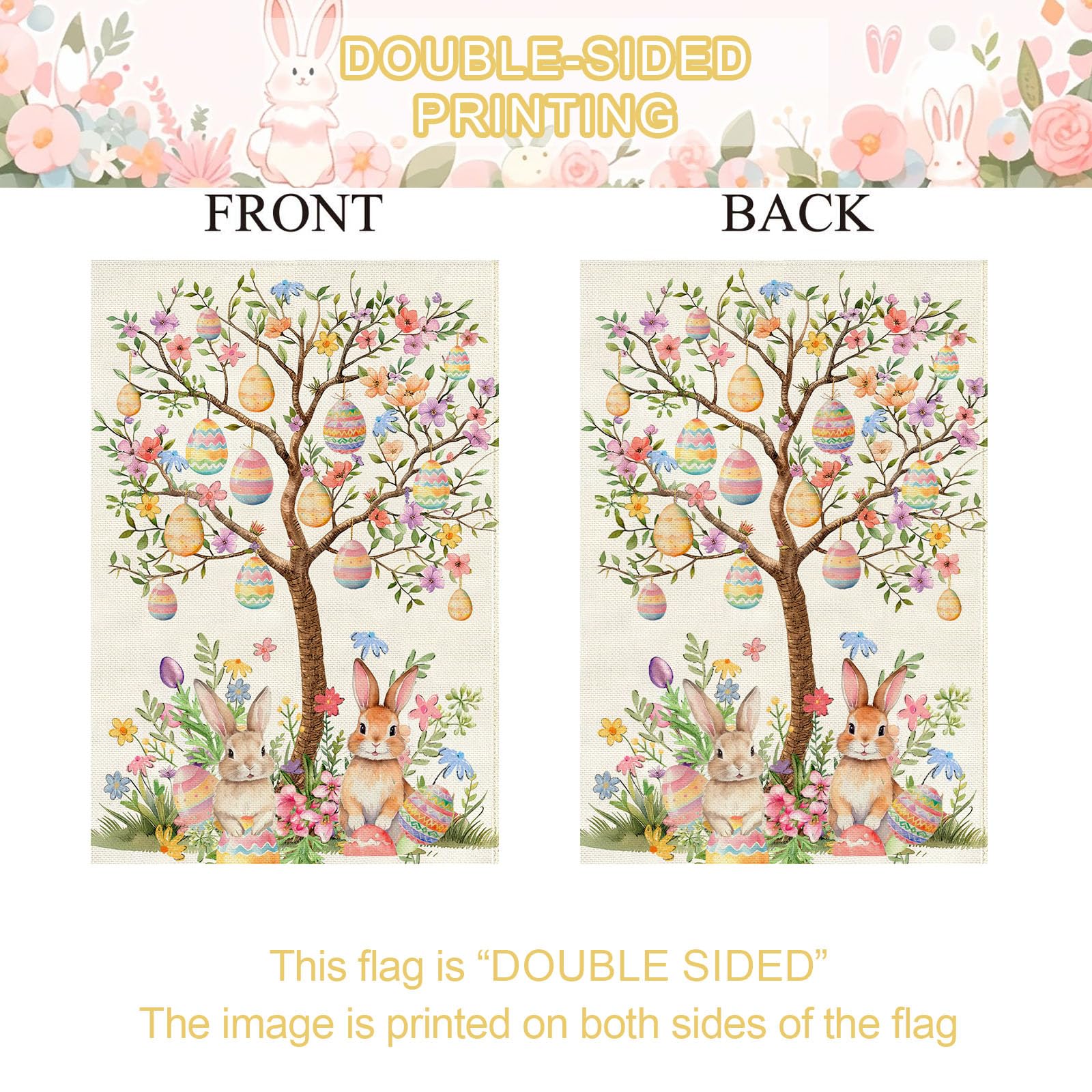 Washable and fade-resistant Baccessor Easter flag for repeated seasons
