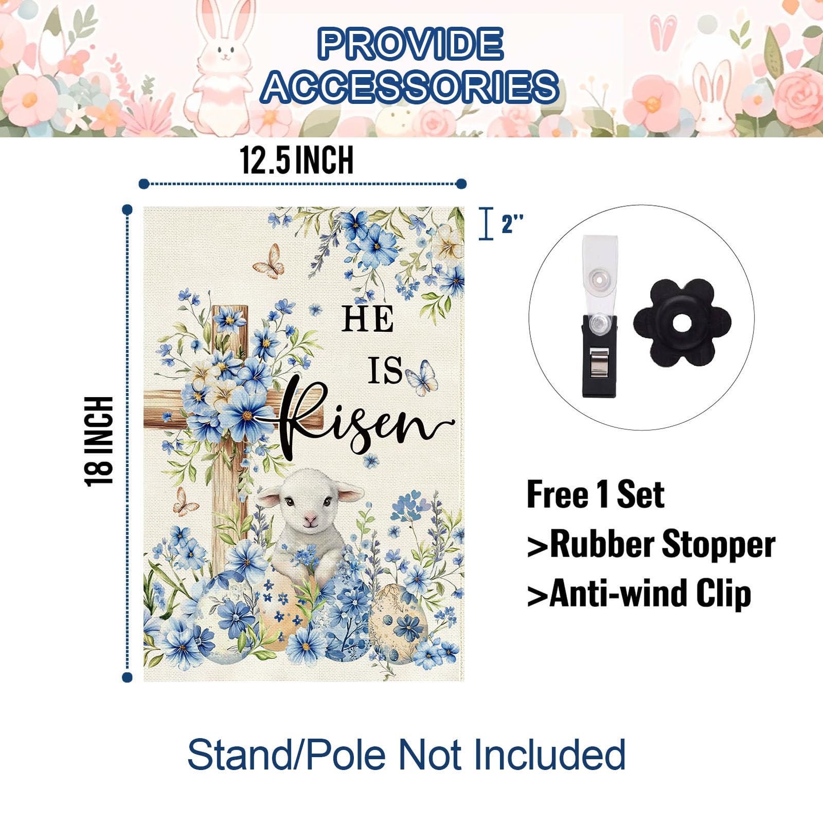 Baccessor He Is Risen two-sided print visible from both directions