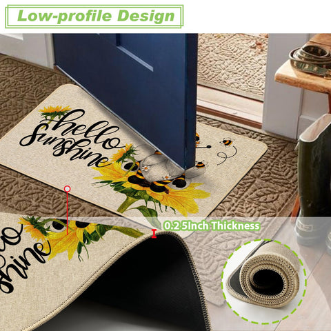 Baccessor Hello Sunshine mat suited for indoor and outdoor use across spaces