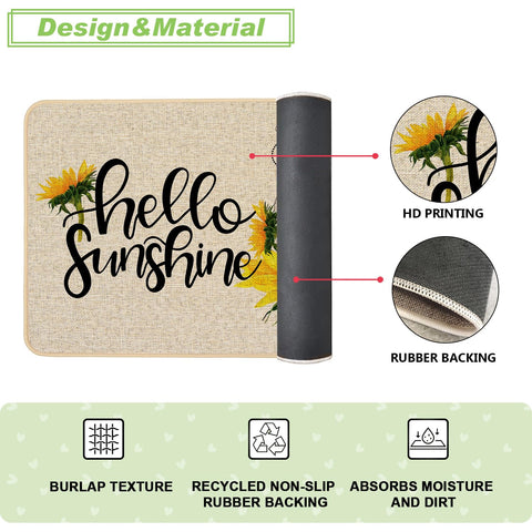 Baccessor Hello Sunshine mat is low-profile and 0.25 inch thick for easy clearance