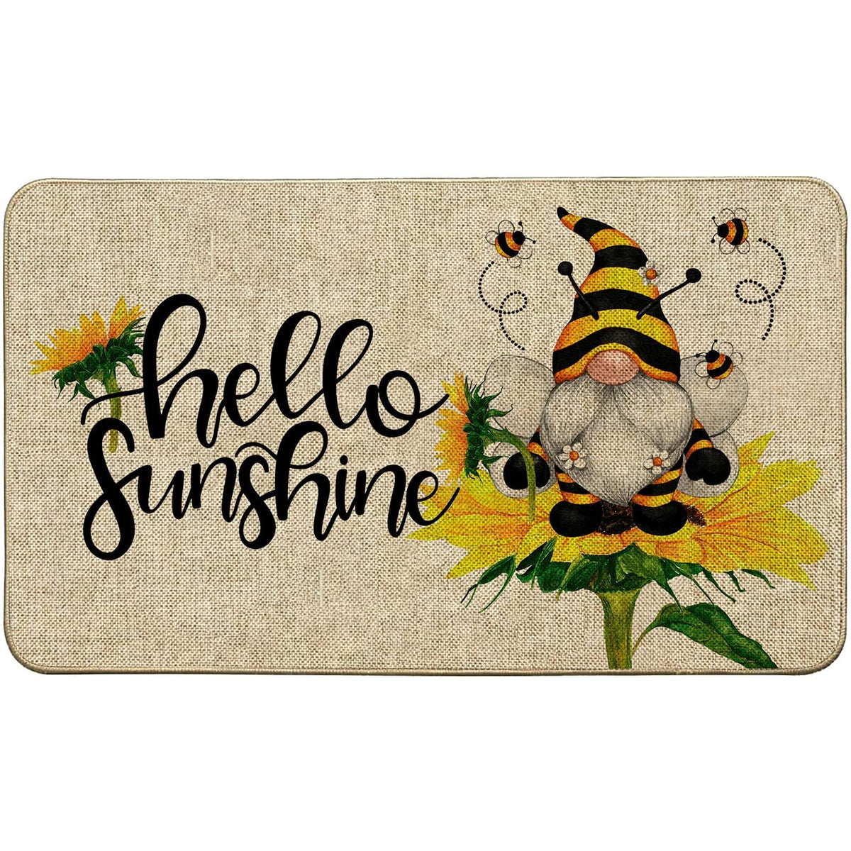 Baccessor Hello Sunshine doormat with sunflower design welcomes guests at the entrance
