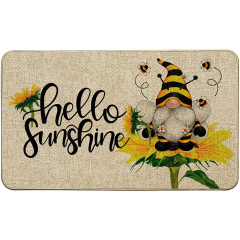 Baccessor Hello Sunshine doormat with sunflower design welcomes guests at the entrance