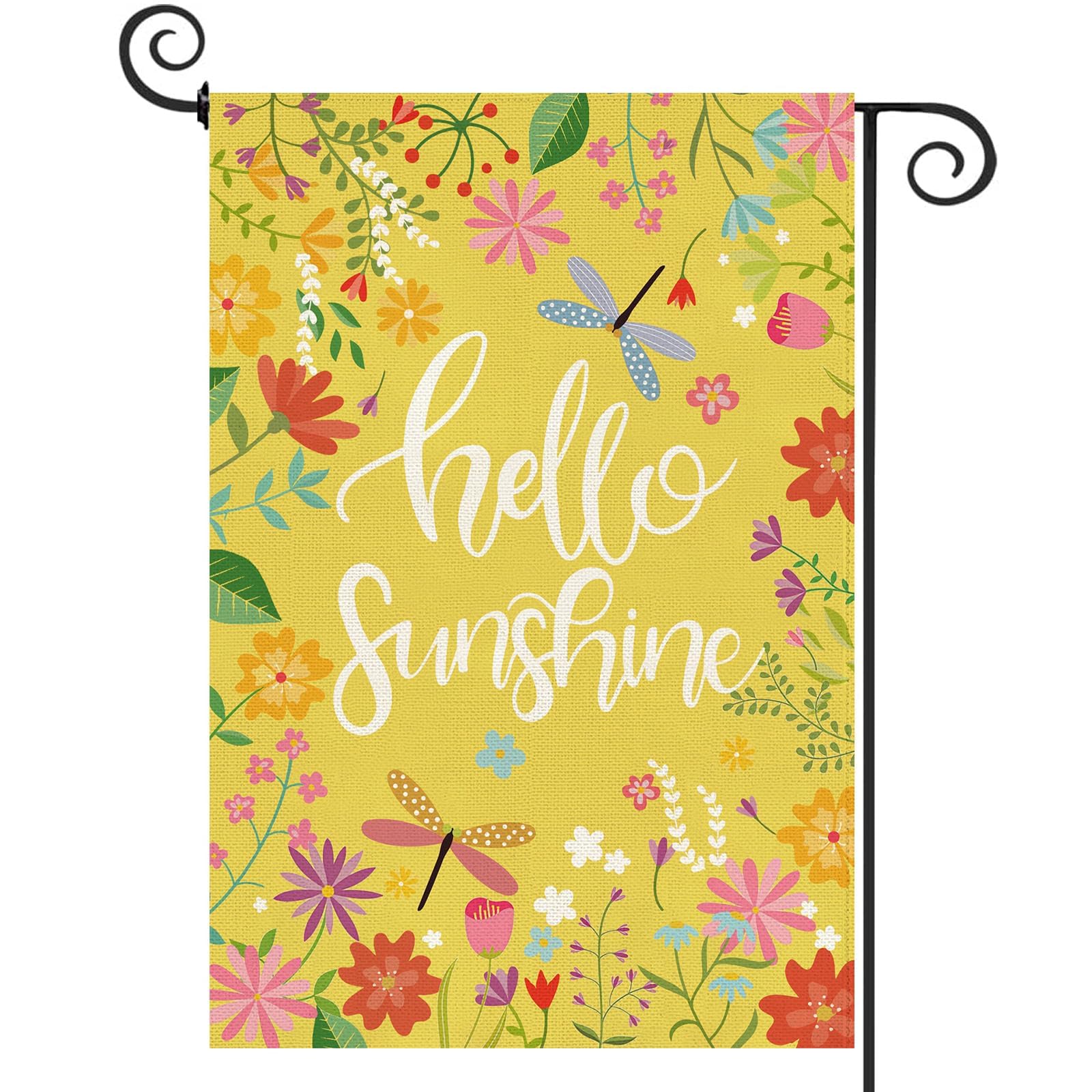 Baccessor Hello Sunshine double-sided garden flag welcomes guests from every angle.