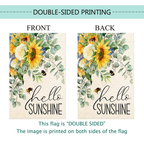 Baccessor Hello Sunshine flag uses a double-sided print for visibility from all angles