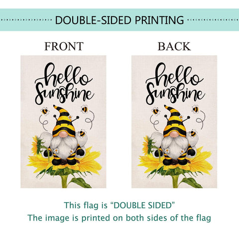 Baccessor Hello Sunshine flag is double-sided for clear display from both sides.