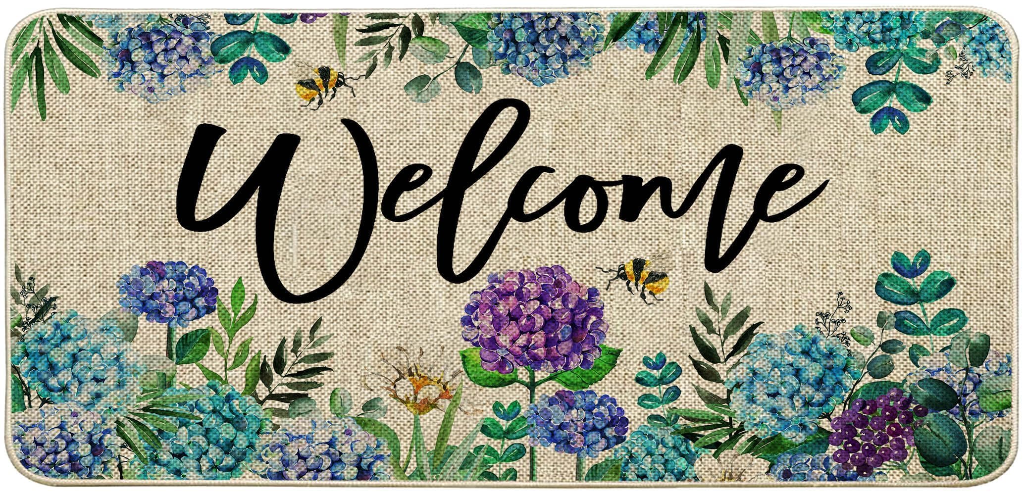 Baccessor hydrangea doormat front porch welcoming guests with seasonal charm