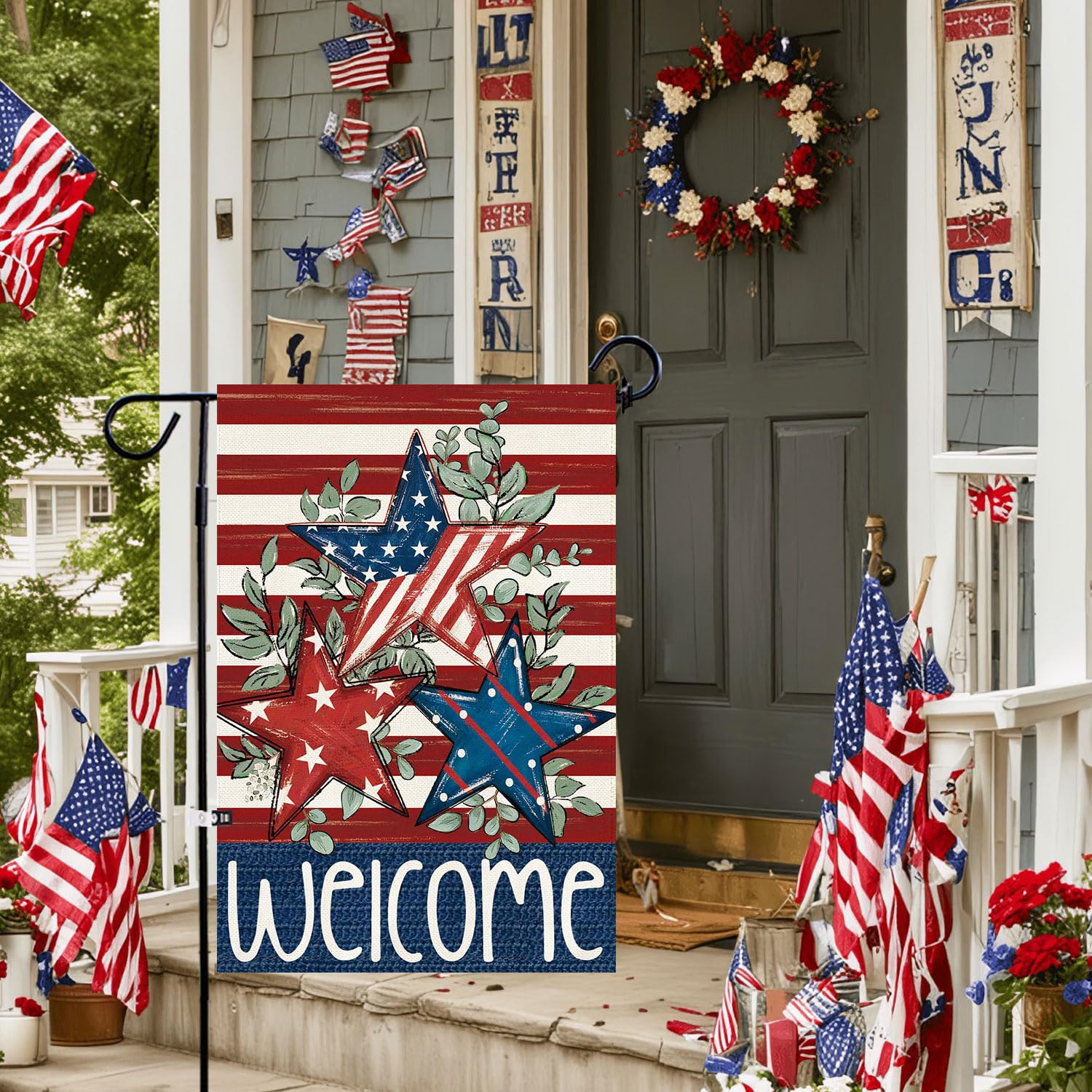 Baccessor independence day flag weatherproof design withstands wind and rain