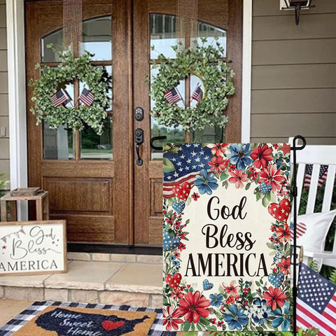Baccessor independence day garden flag in burlap built for seasonal outdoor use