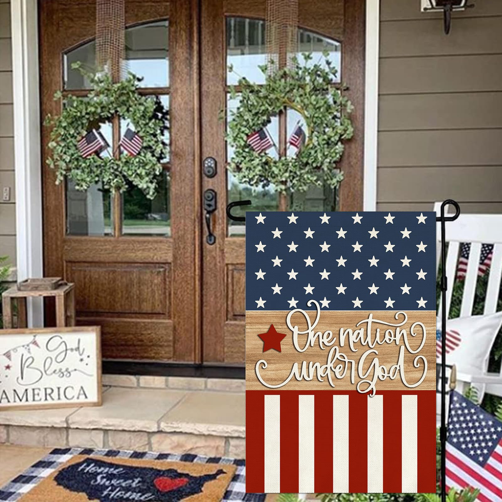 Baccessor Independence Day yard flag designed for outdoor seasonal decor.