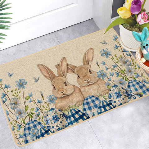 Baccessor indoor-outdoor Easter mat suitable for entryways, patios, and kitchens.