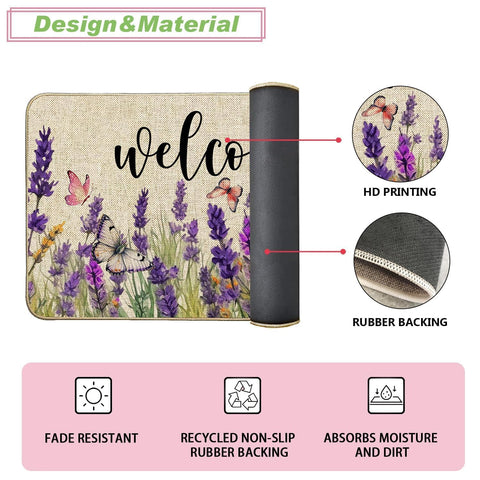 Baccessor Lavender Doormat dirt and moisture trapping for cleaner interiors.