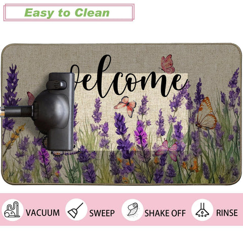 Baccessor Lavender Doormat indoor-outdoor use for patios and entryways.