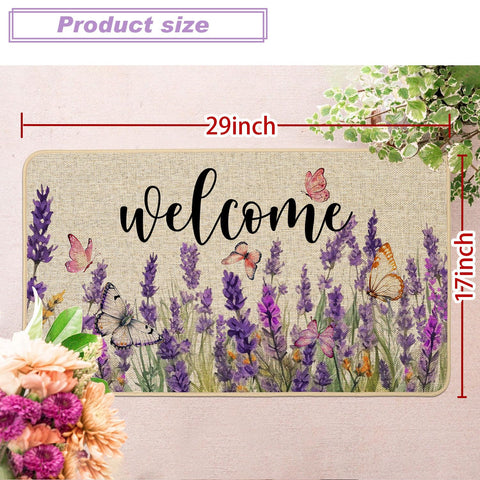 Baccessor Lavender Doormat non-slip rubber back prevents shifting on floors.