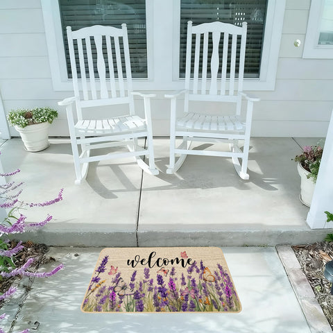 Baccessor Lavender Doormat weather-resistant design handles rain and snow.